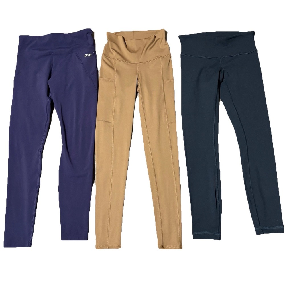Lot Of 3 Compression Leggings Lululemon Lorna Jane Women's 4 Waist‎ 25" Athletic